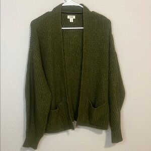 a.n.a Green Cardigan Sweater